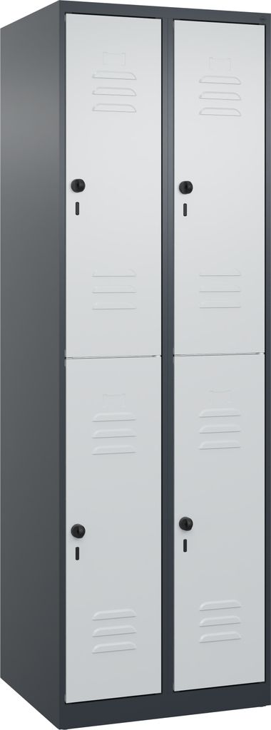 CP Spind Classic Plus anthrazitgrau, lichtgrau 080300-20 S10011, 4 Schließfächer 60,0 x 50,0 x 185,0 cm