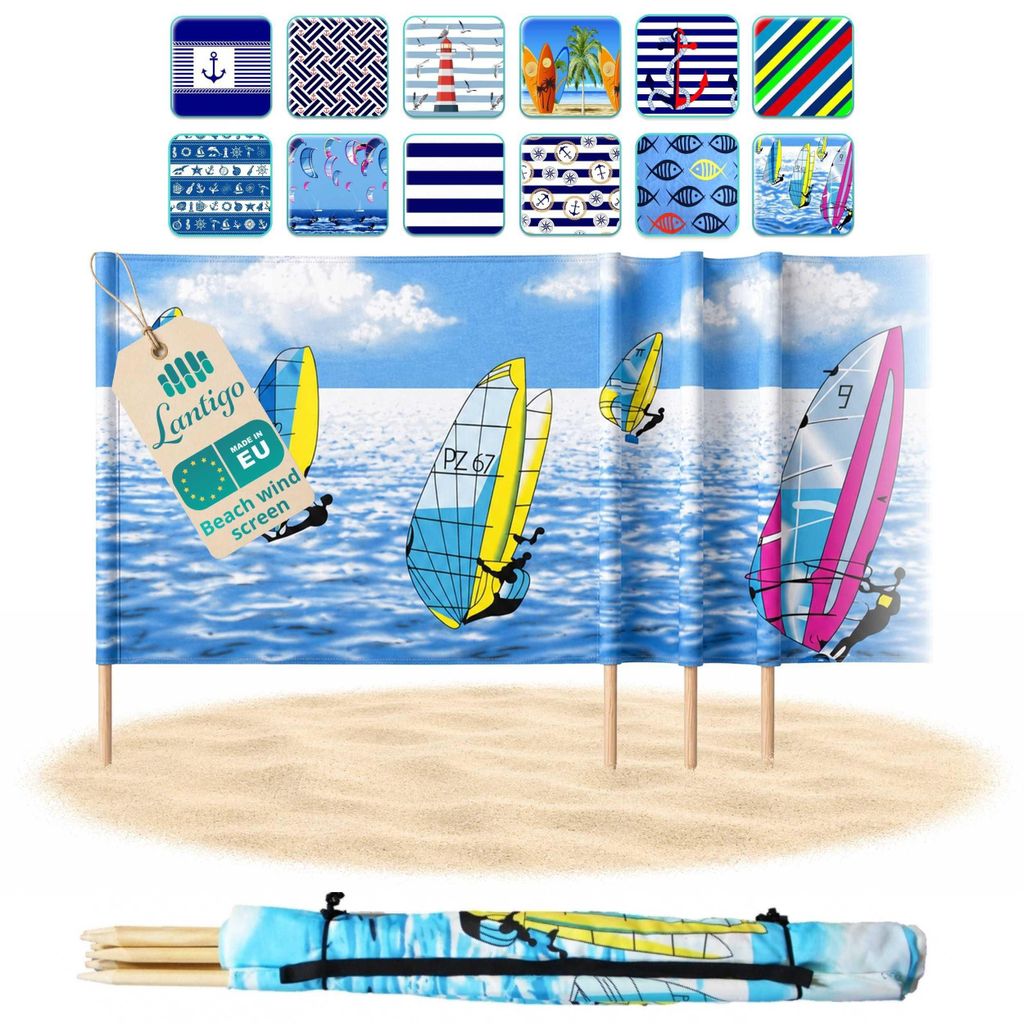 Lantigo Paravent de Plage Surfing 10 m Brise-vent pour Image du produit 