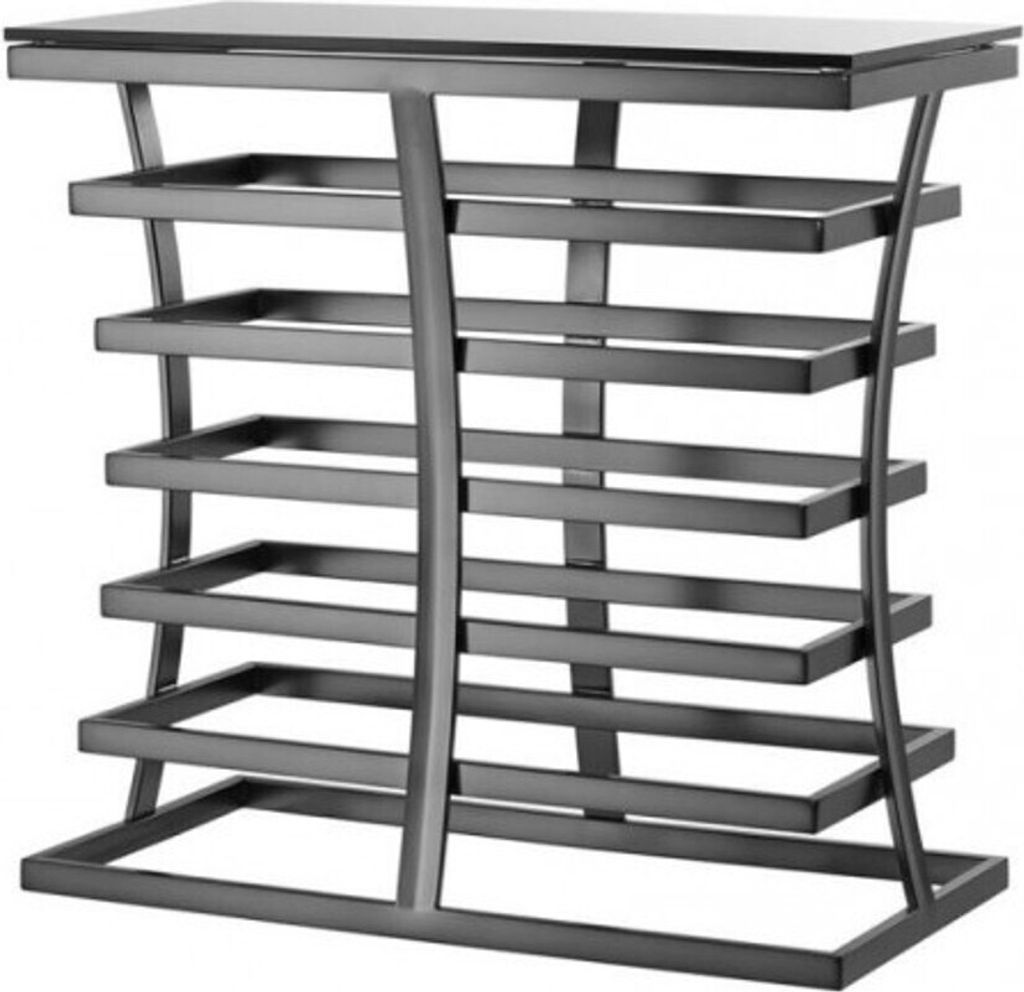 Casa Padrino Luxus Konsole Bronze mit Rauchglas 80 x 40 x H. 78 cm - Luxus Kollektion