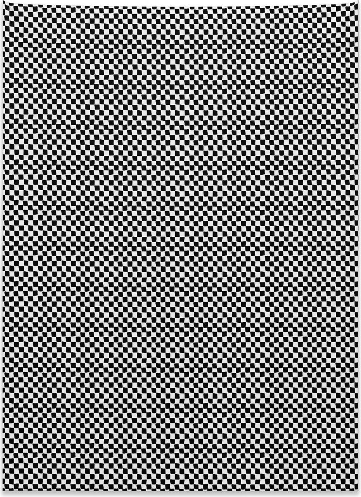 Abakuhaus Mudcloth Wandteppich, Checkered Abstrakt Stil aus Weiches Mikrofaser Stoff Kein Verblassen Klare Farben Waschbar, 110 x 150 cm, Weiß und...
