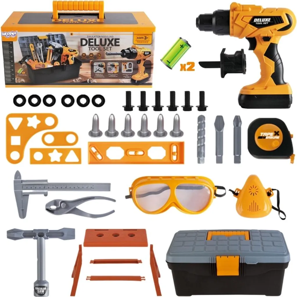 WOOPIE Mallette d'outils de bricolage 39pcs avec tournevis pour enfant