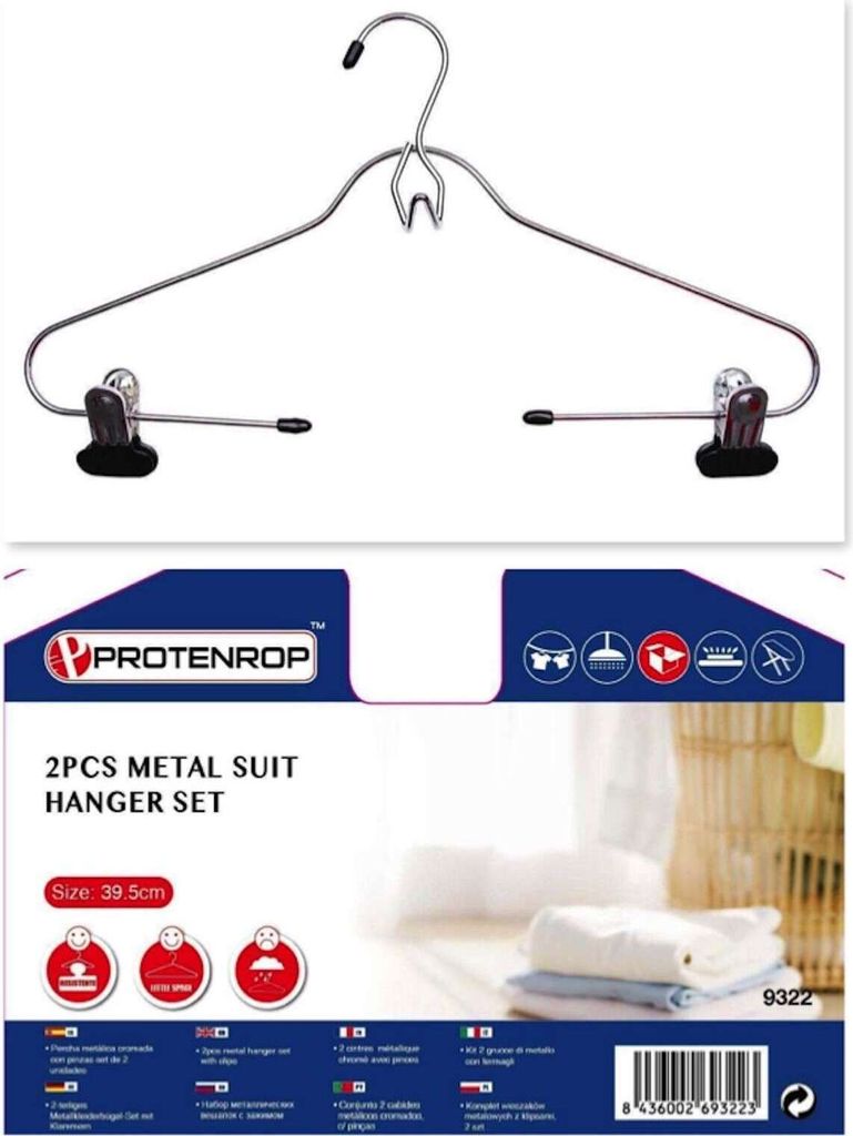 Protenrop Kleiderbügel Metall Metallclips Haken 2er Set PT-9322