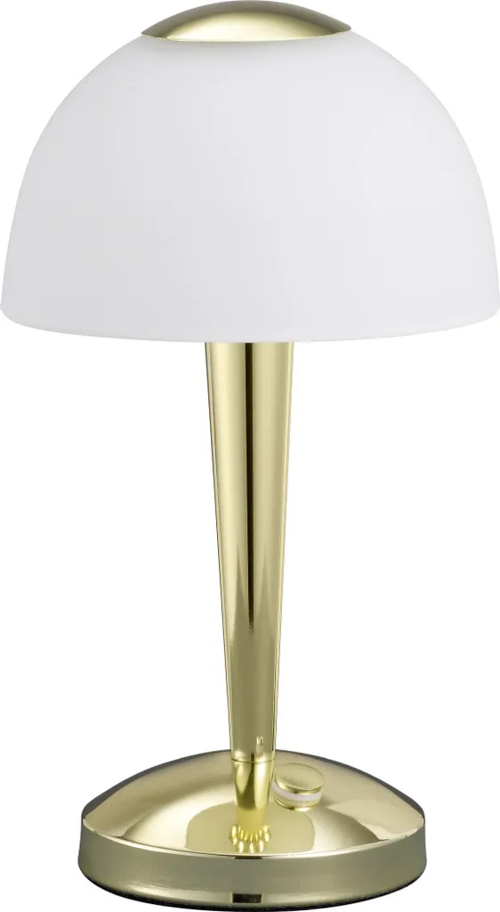 Trio 529990103 Konv Lampada da Tavolo LED Ottone Lucido Dimmerabile