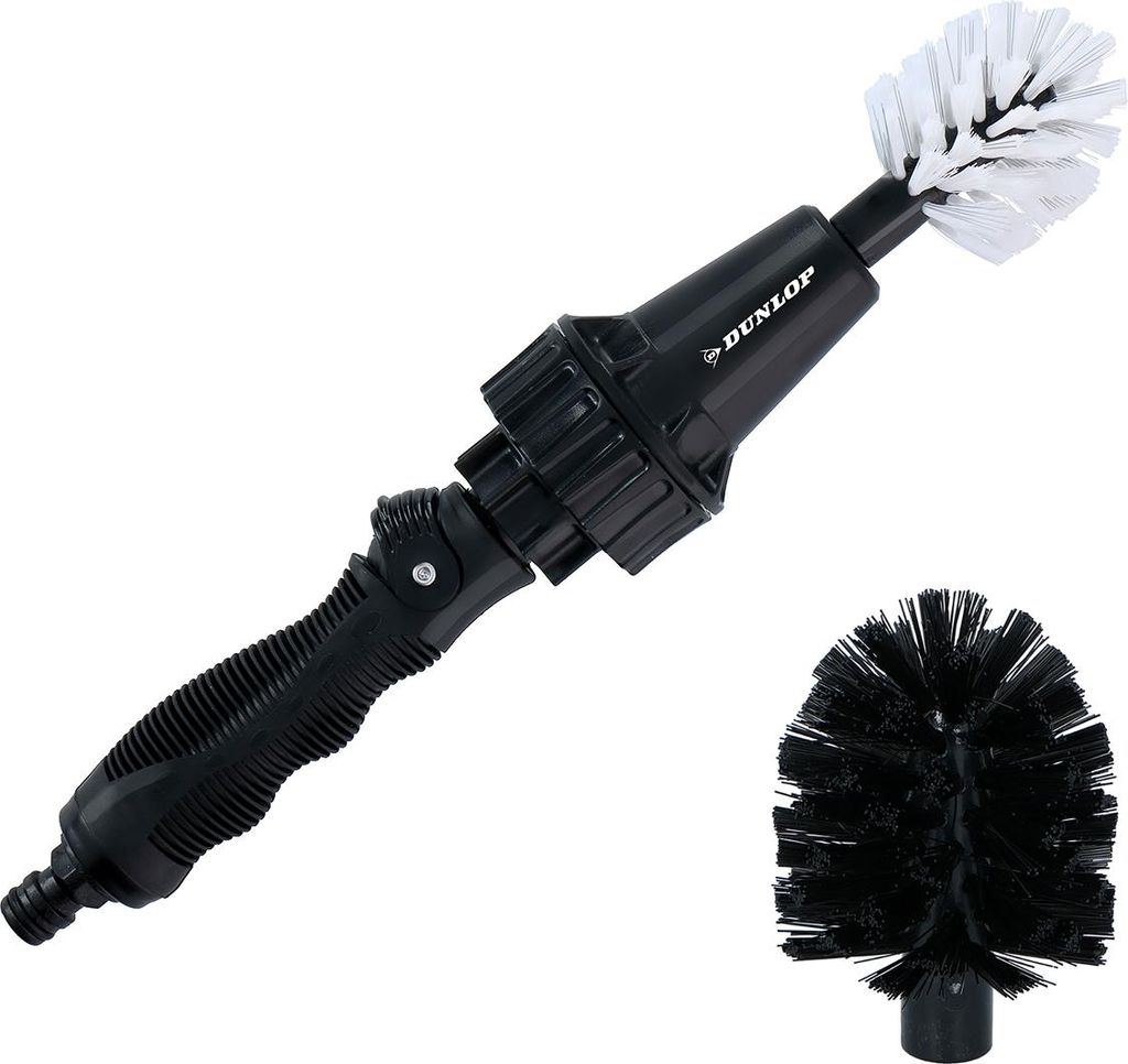 Rotierende Reinigungsbürste mit Durchflussregler für Gartenschläuche mit ¾"-Anschluß, für Autofelgen, Fahrräder, Gartenmöbel, Profilsohle