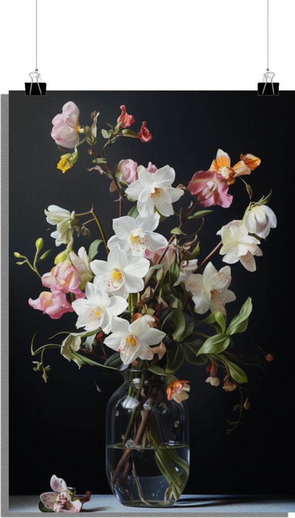 Blumen Poster - Blumenvase Poster - Natur Poster - Dekoratives Poster - 51x71cm - Perfekt zum Einrahmen