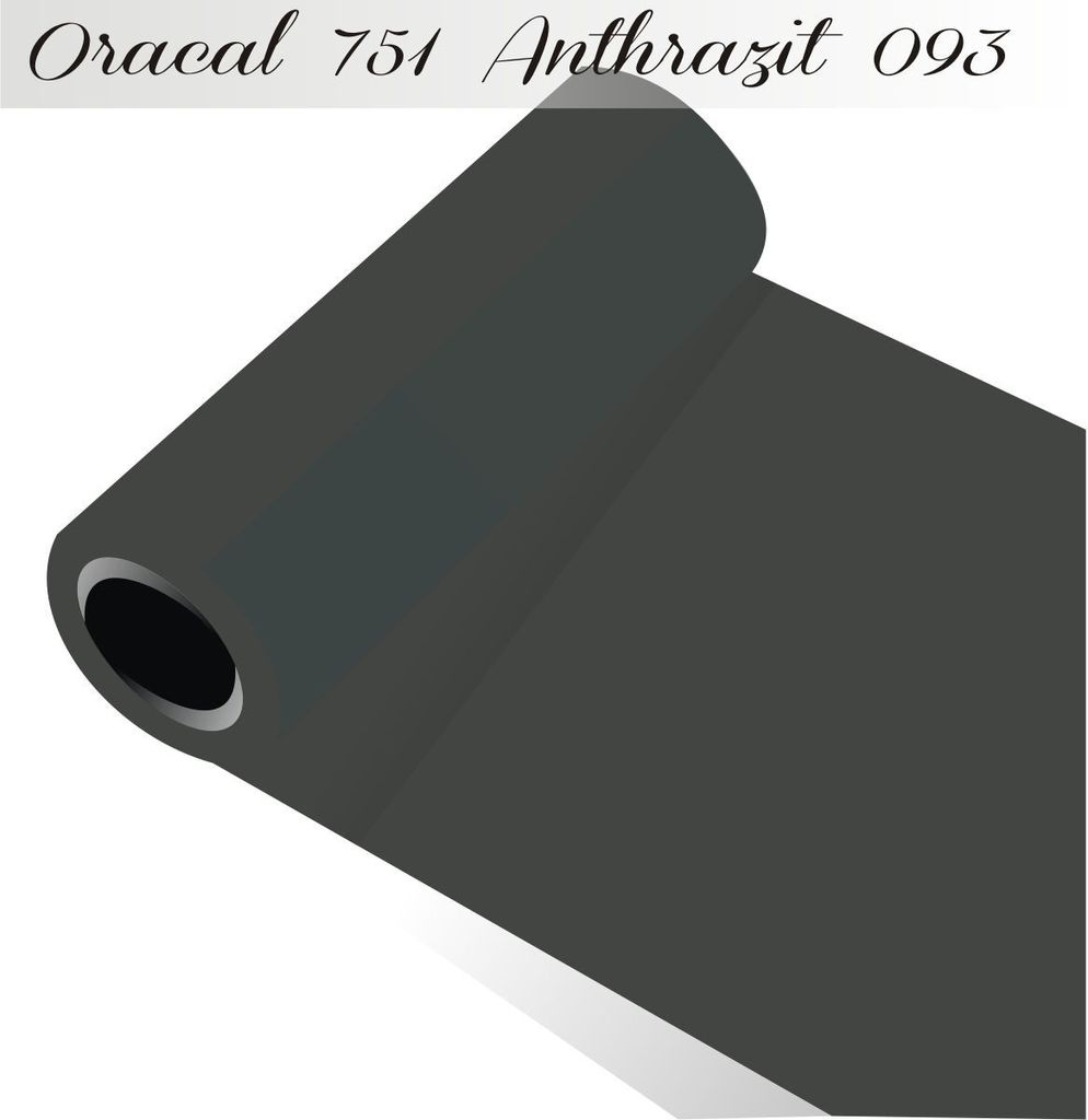 Oracal 751 - Orafol Folie 5m (Laufmeter) freie Farbwahl 118 glänzende Farben - glanz in 4 Größen, 100 cm Folienhöhe anthrazit - 093