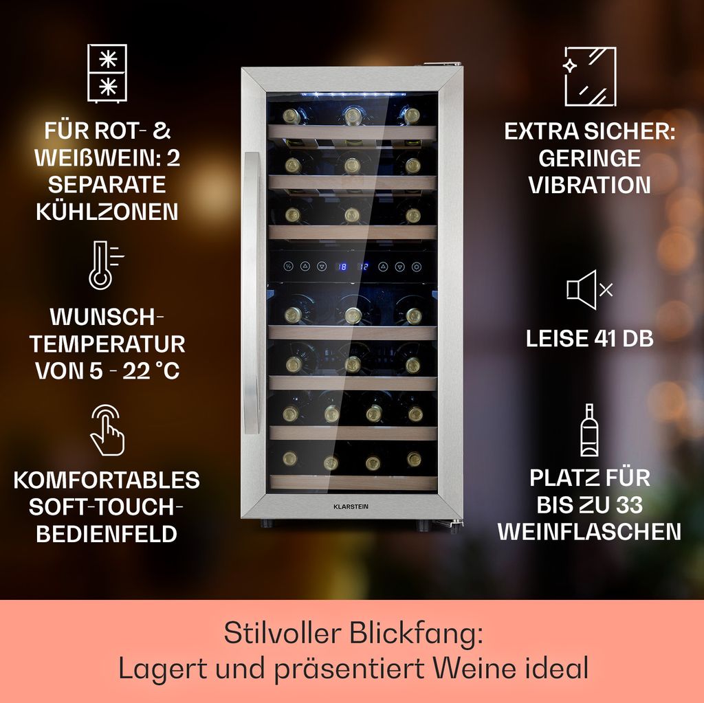 Klarstein Weinkühlschrank Freistehend, Kleiner Produktbild 2