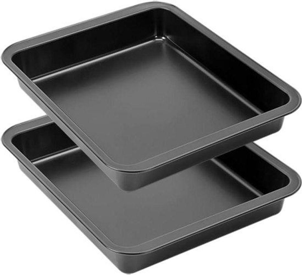 Kreisförmige Backform - Antihaftbeschichtung - Kohlenstoffstahl - Set aus 2 - 25 x 25 cm