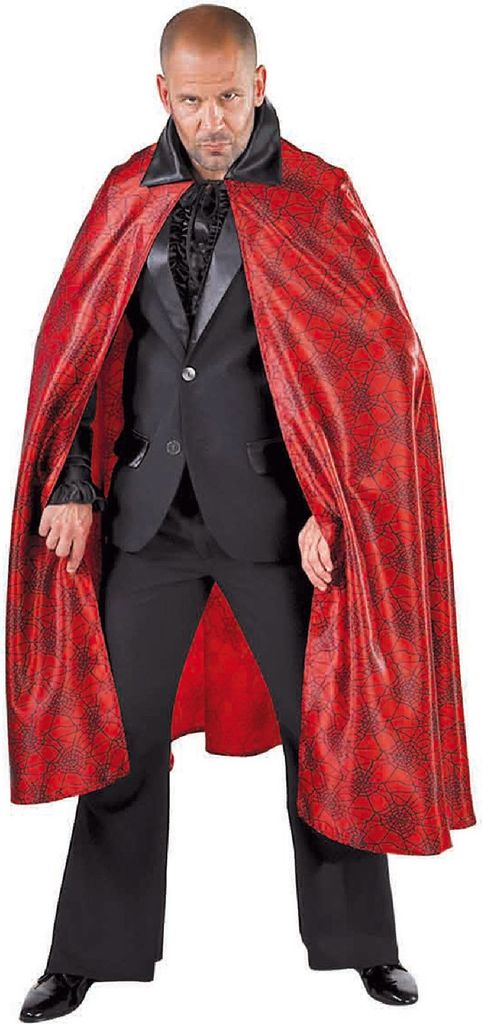 M215255-7 rot Damen-Herren Umhang Halloweencape Spinne