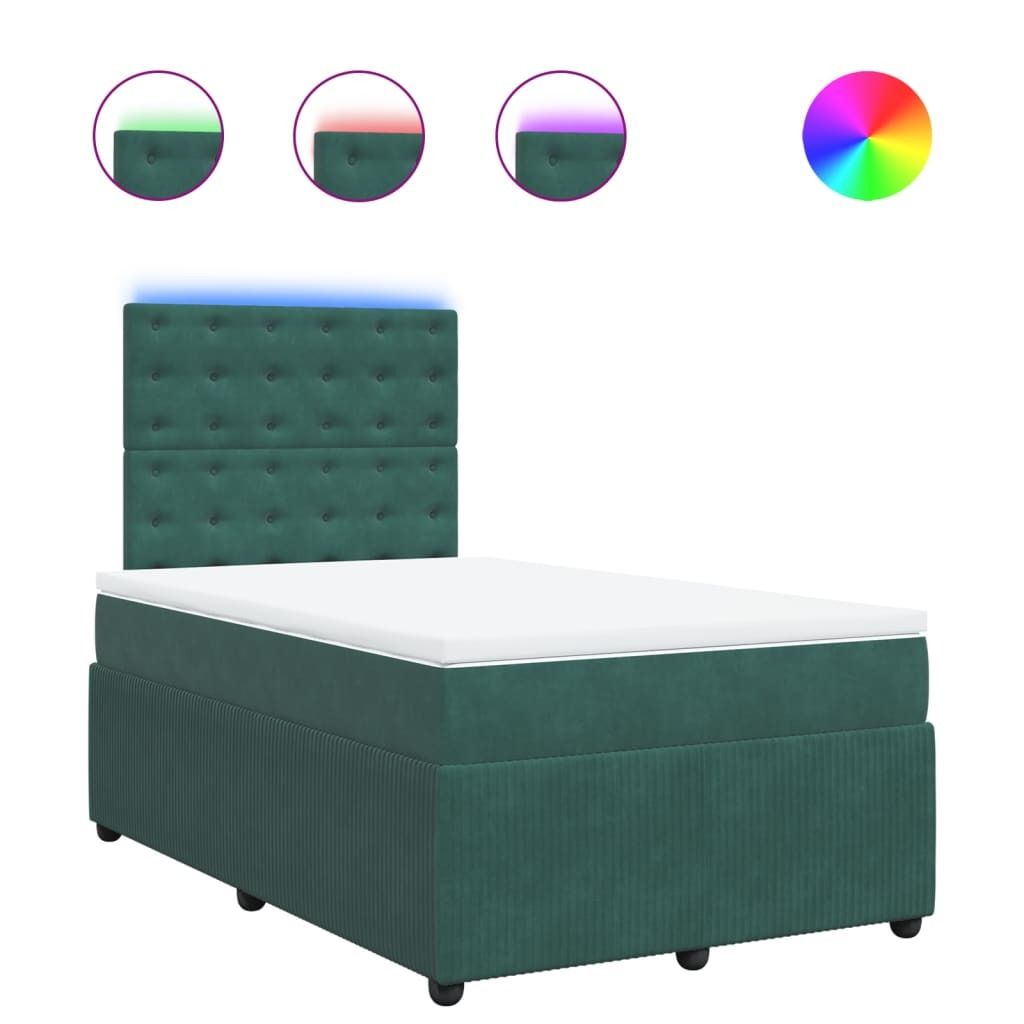 Stabli Möbel Boxspringbett mit Matratze Dunkelgrün 120x200cm Samt - Klassische Betten Bettrahmen Neu design235753