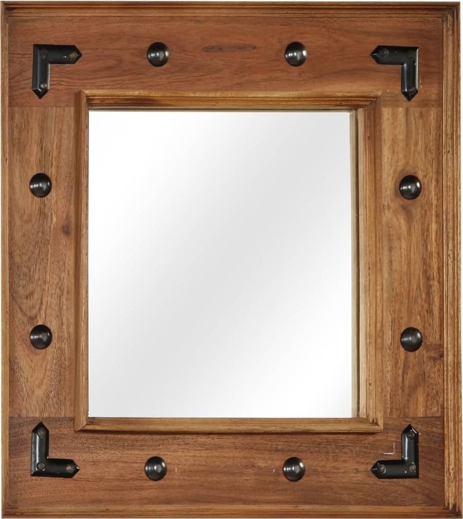 "2026 Promotion" Spiegel Akazienholz Massiv 50x50 cm - Wandspiegel CC2478
