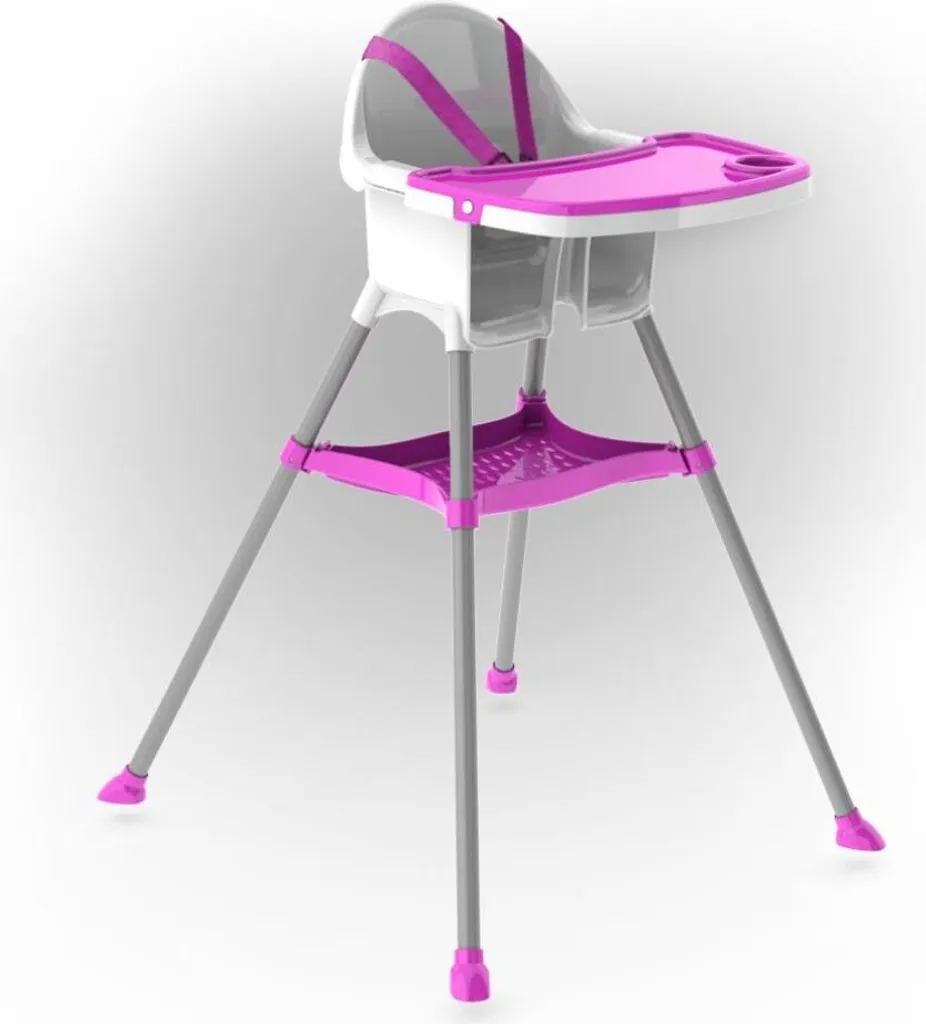 Chaise d'alimentation bébé pliable et compacte en bois blanc naturel - 2
