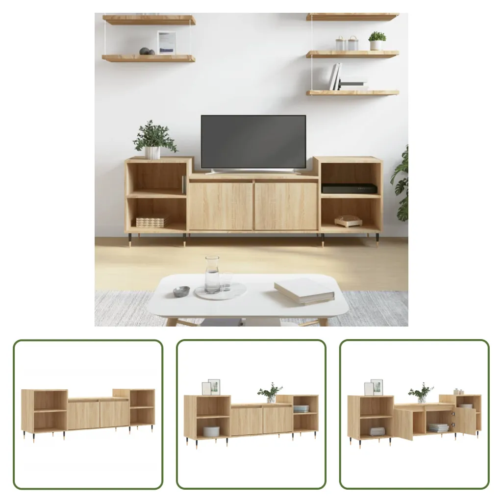 The Living Store Mobile TV rovere Sonoma 160x35x55 cm Materiale legno
