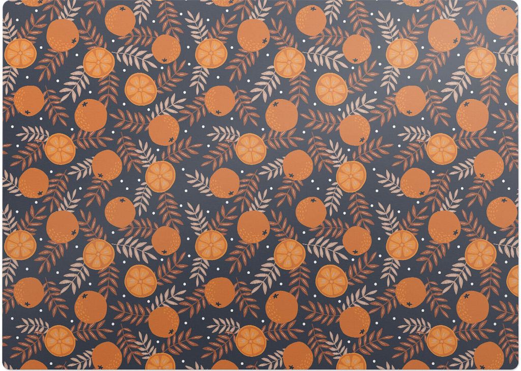 Orangen Und Blätter – Bodenschutzmatte – Rutschfest – Schutzmatte für Büro – Vinylmatte – Stuhlunterlage – 140 x 100 cm
