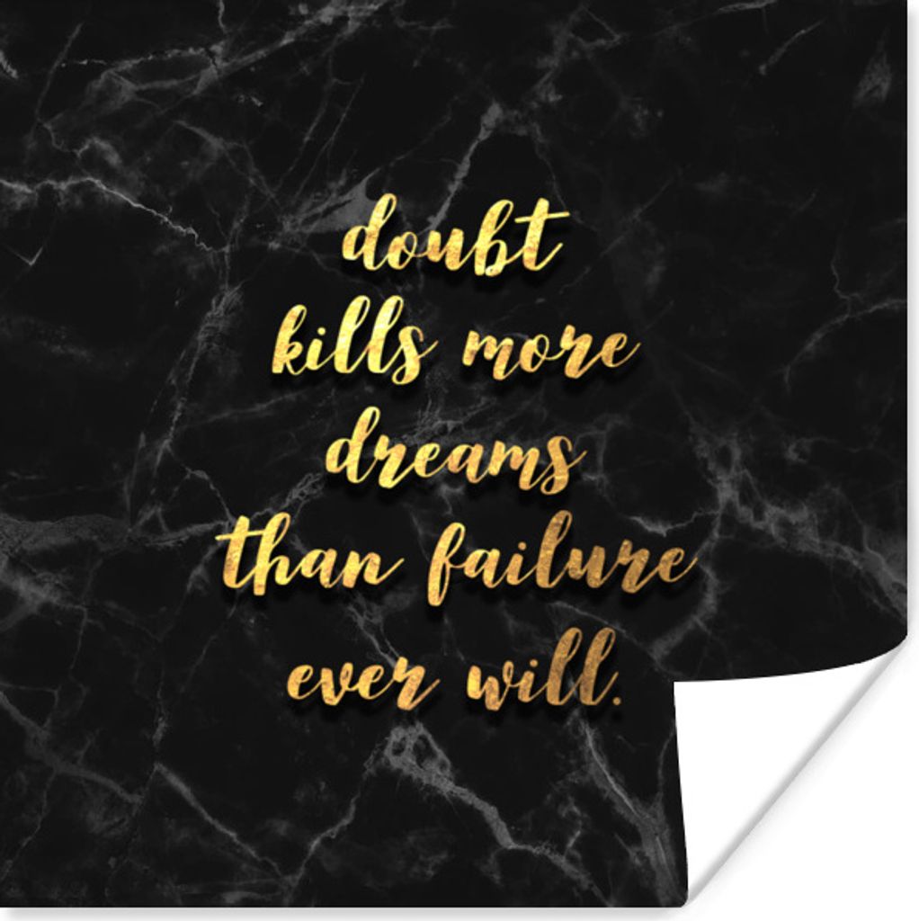 MuchoWow Poster Zitate - Träume - Gold - Marmor 30x30 cm - Wandposter - Printing