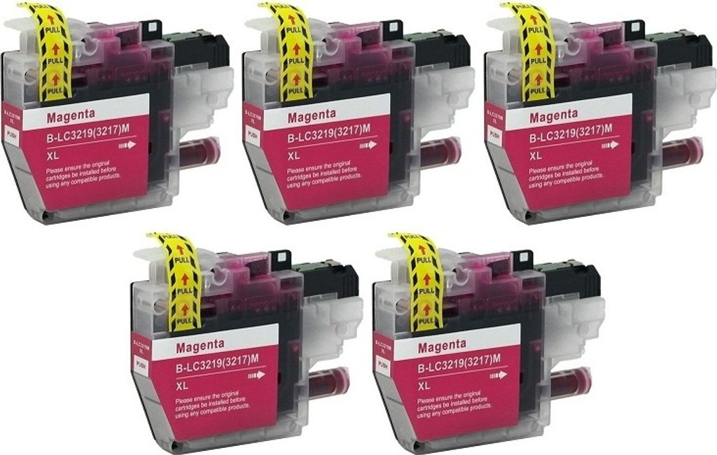5 x kompatible Tintenpatrone LC-3219 XL / LC-3217 Magenta für Brother MFC-J5330, MFC-J5335, MFC-J5730, MFC-J5830, MFC-J5930, MFC-J6530, MFC-J6535,...