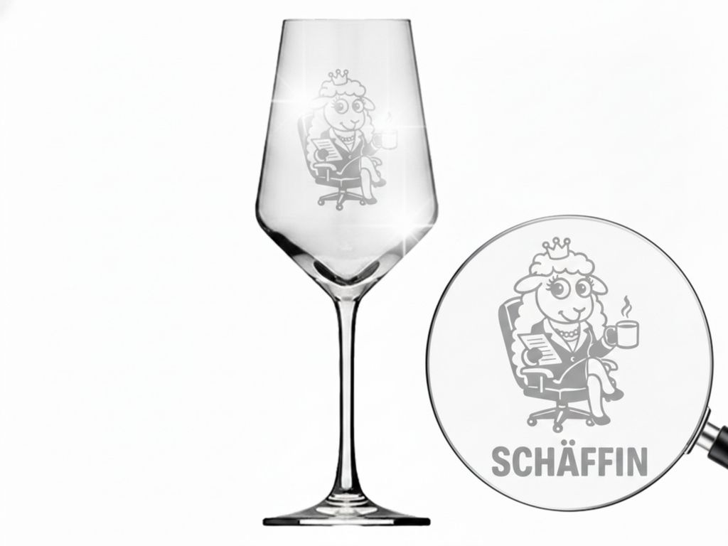 Exoda Weinglas Puppa Schaf Gravur 1 Stück 350ml Produktbild 