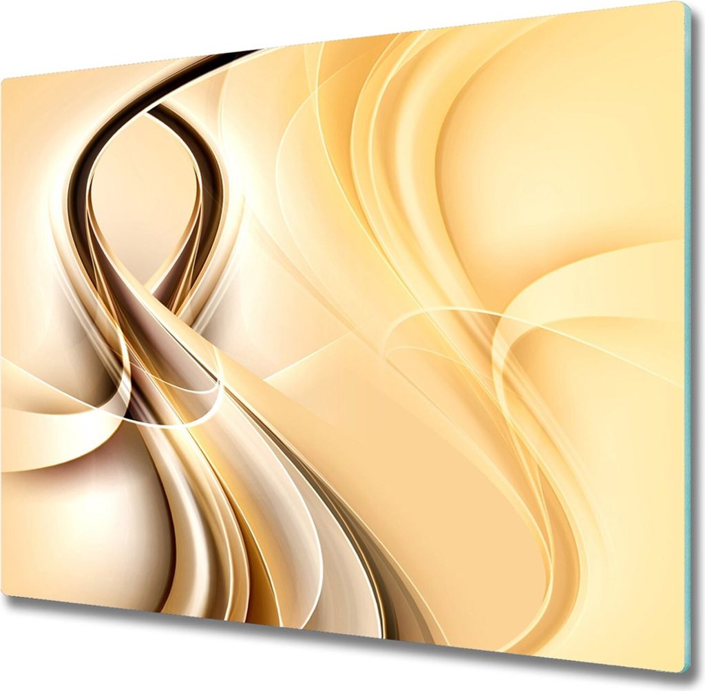Glas Herdabdeckplatte 60x52 cm Spritzschutz Glasabdeckplatte Schneidebrett Wellen Abstrakt
