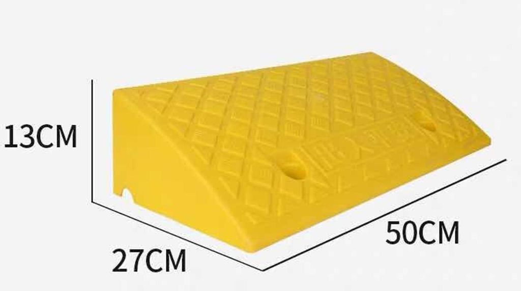 Uphill Speed Bumps Steps Schwarz und Gelb Leichte Kunststoffpolster-Stufenmatte zum Parken auf der Straße Gelb/13,5 cm