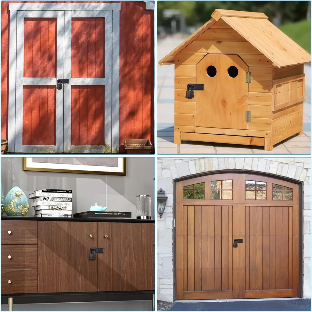 Serrure de porte en acier inoxydable 10 cm avec loquet de sécurité robuste