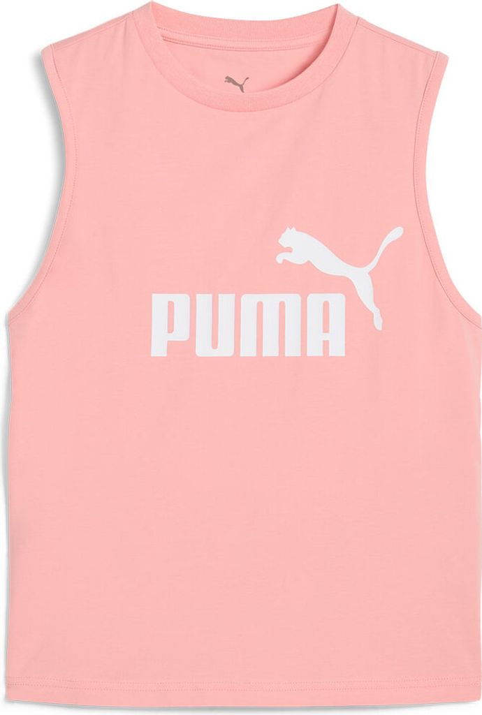 Puma Ess No. 1 Logo Slim ärmelloses T-shirt Rosa L Frau Rosa L