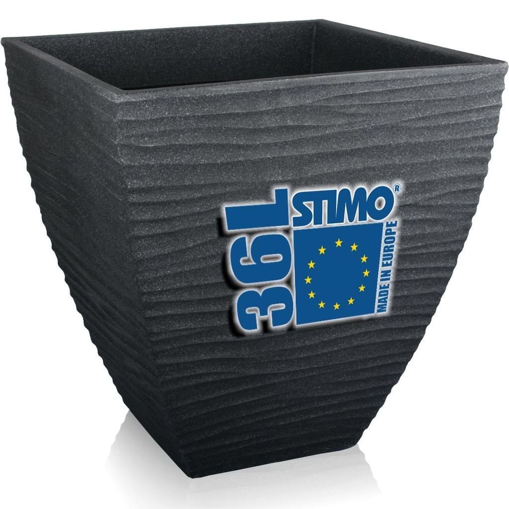 Blumentopf 39cm Pflanzkübel 36L Grau Kunststoff Pflanztopf Produktbild 
