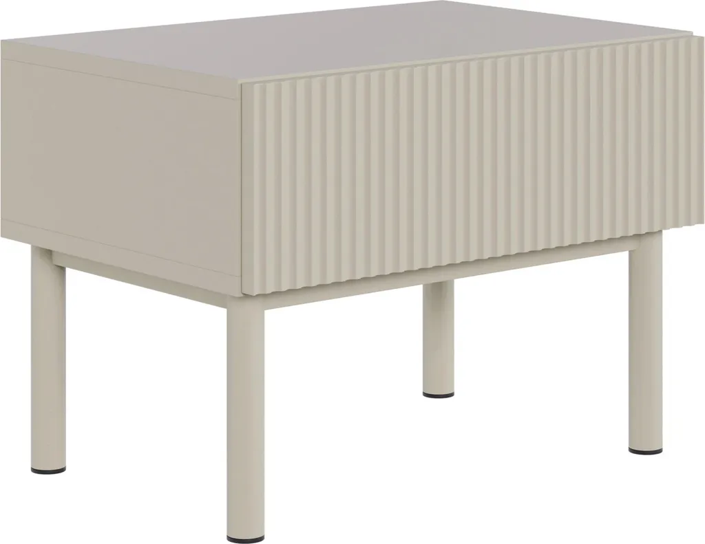 Selsey Veldio New Table de Nuit Greige 50 cm avec Façade Rainurée
