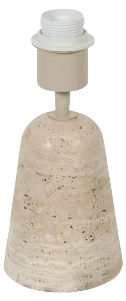 Petite Lampe de Table Stable en Pierre Crème Travino E27 Anti-Basculement