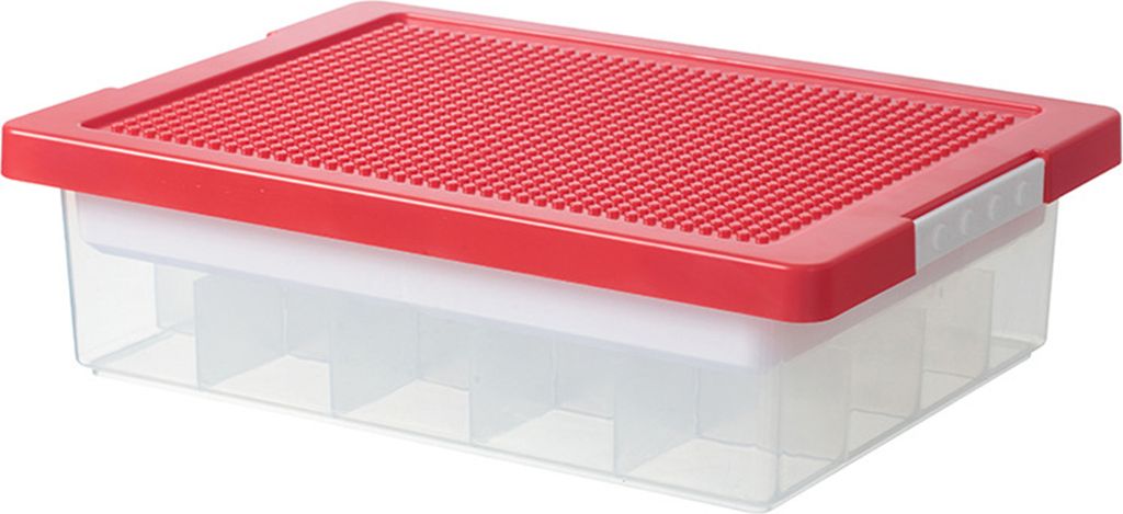 Aufbewahrungsbox für Bausteine mit abnehmbarem Deckel, mehreren Fächern, großer Kapazität, transparenter Aufbewahrungs-Organizer für Kunsthand...