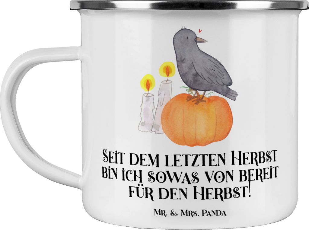 Mr. & Mrs. Panda Teetasse Herbstvorfreude - Weiß - Geschenk, Halloween-Deko, Teebecher, Gruselparty, Pott, Feiertag, Haferl, Feiertage, bereit fü...