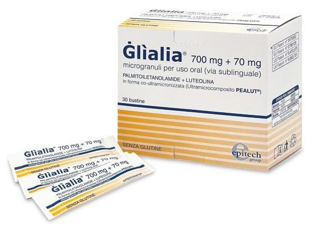 Glialia 700 mg + 70 mg microgranulaten, 30 sacheuten Productafbeelding 