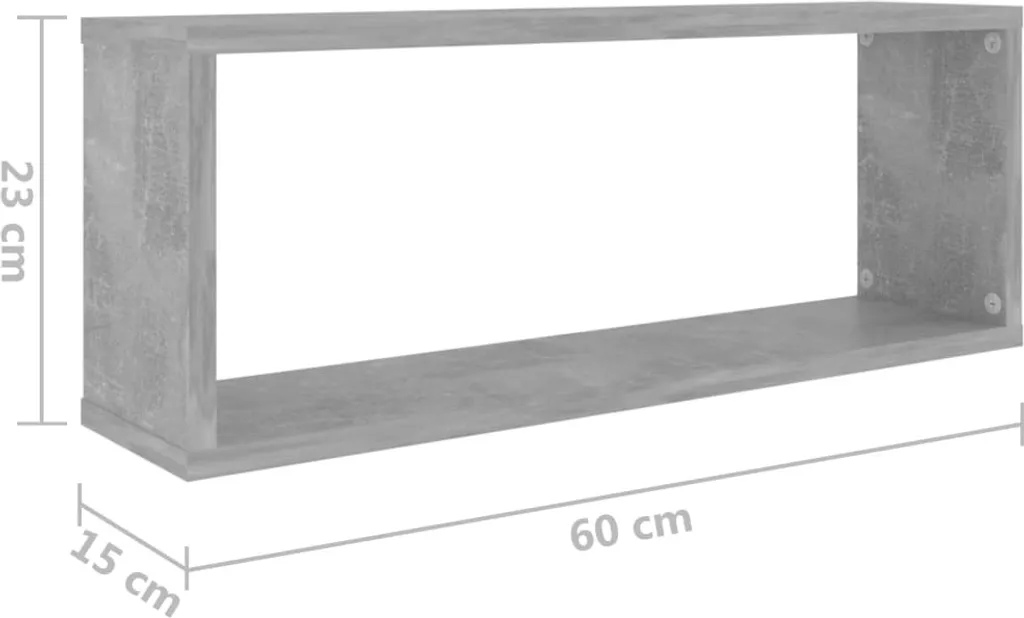 Offerta Set 4 Mensole Parete Grigio Cemento 60x15x23 cm - Qualità - 9