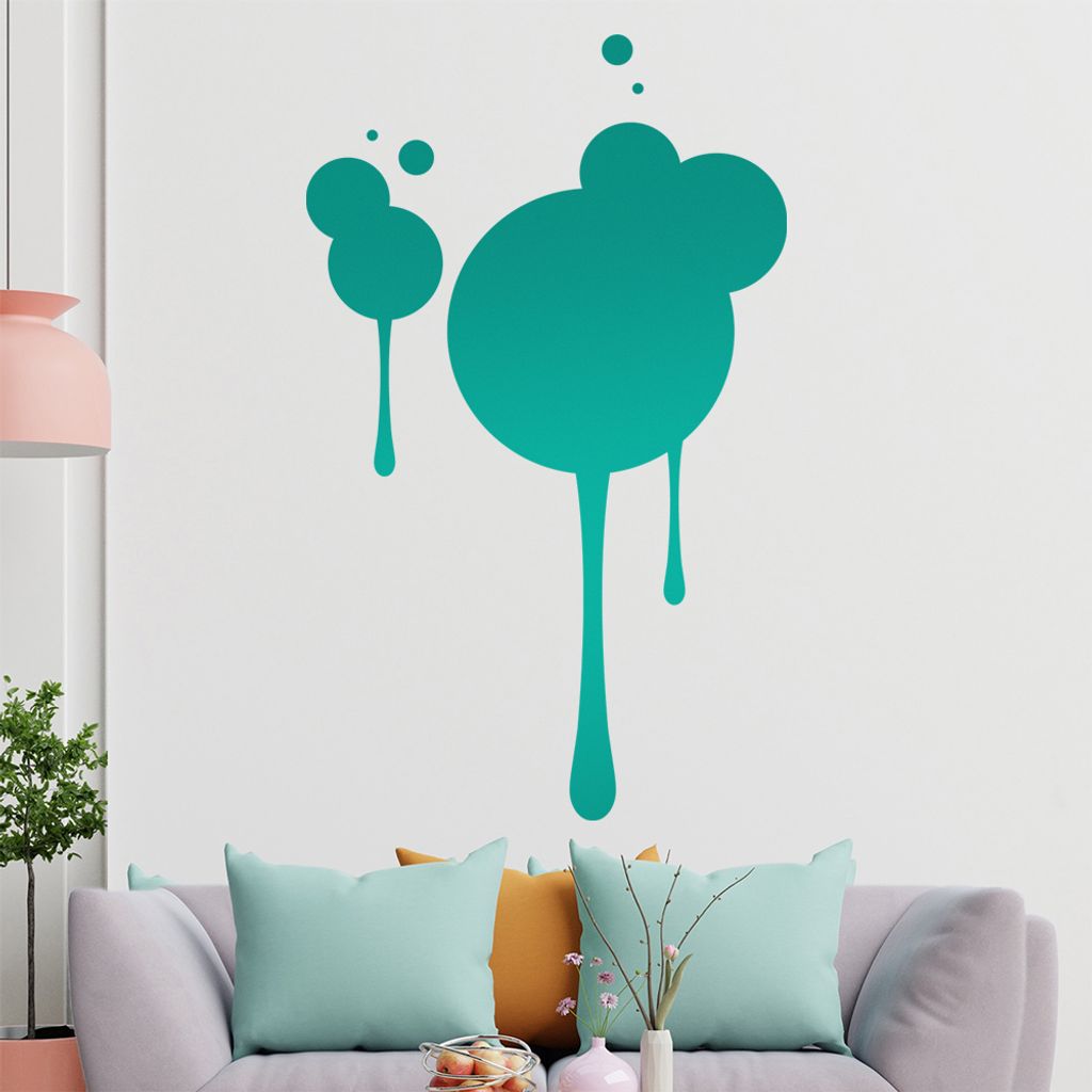 KIWISTAR Graffiti Kreise zerlaufen Wandtattoo in 6 Größen - Wandaufkleber Wall Sticker - Dekoration, Küche, Wohnzimmer, Schlafzimmer, Badezimmer