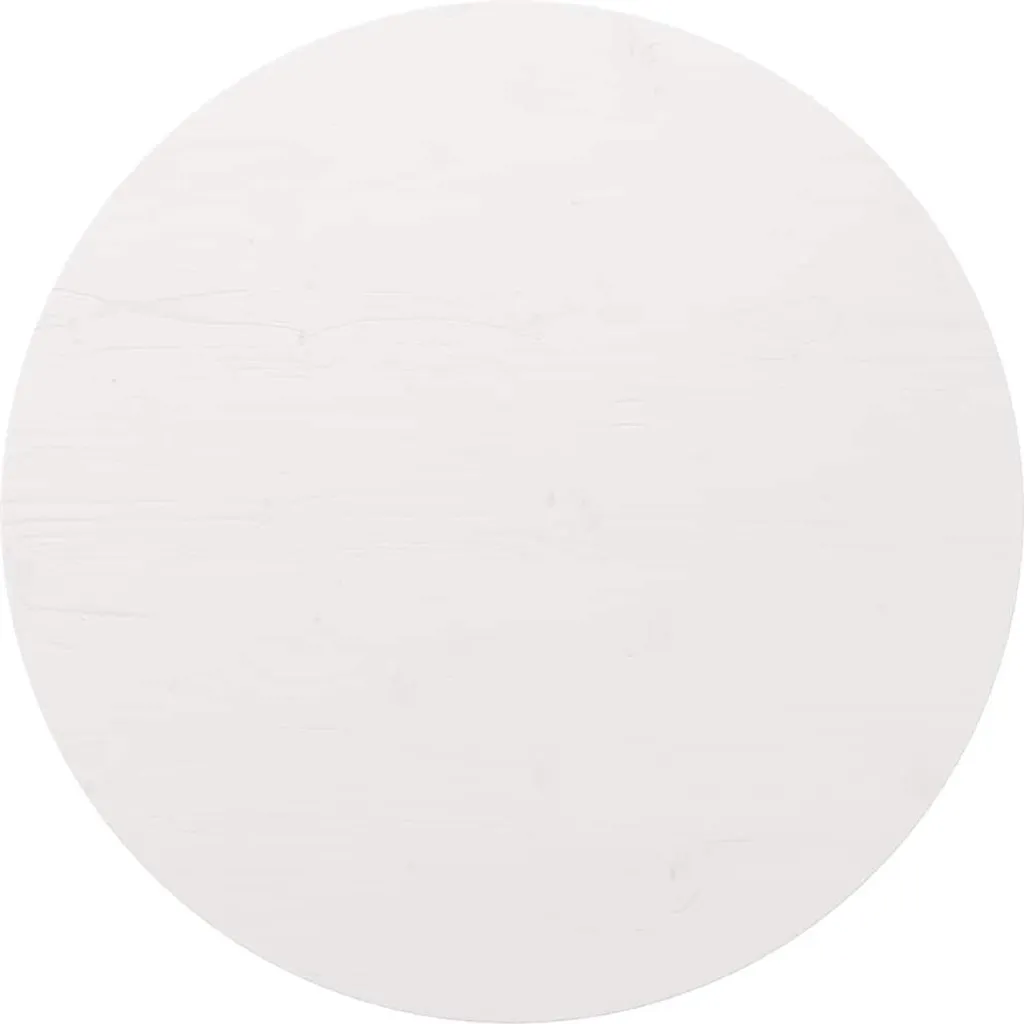 Top Tavolo Circolare Bianco 80x3 cm in Legno Massello - Design Nordico