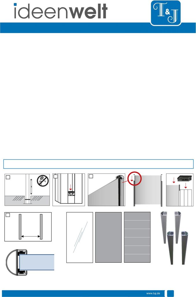 T&J RUDE -Serie Systemglas Satinato Streifen