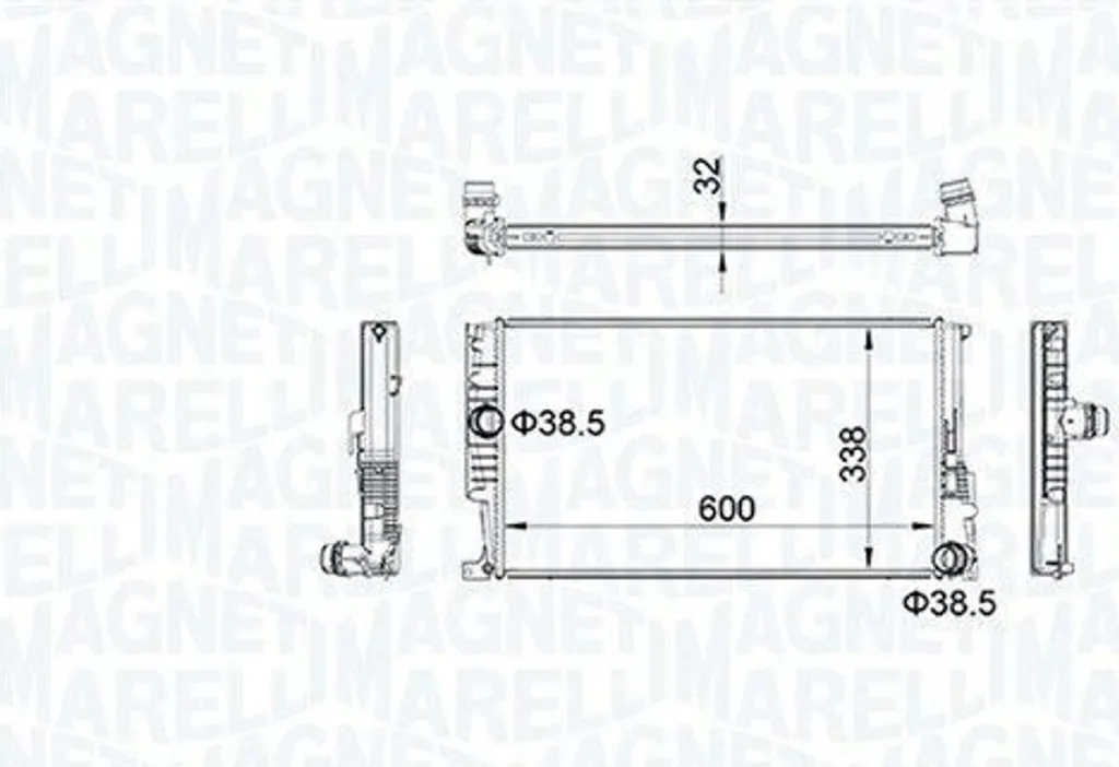 Radiateur Moteur Aluminium Magneti Marelli pour BMW 1 F20 et 3 GT F34