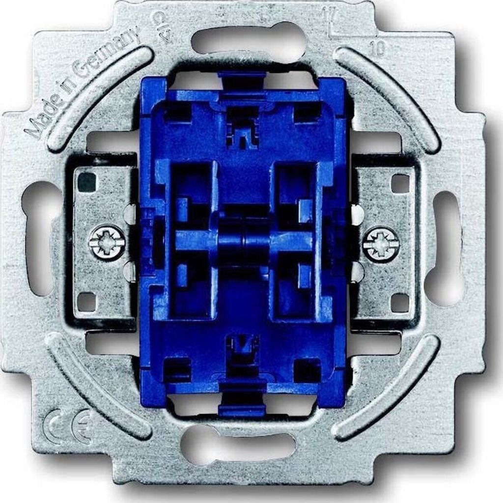 A close-up, top-down view of a light switch mechanism.