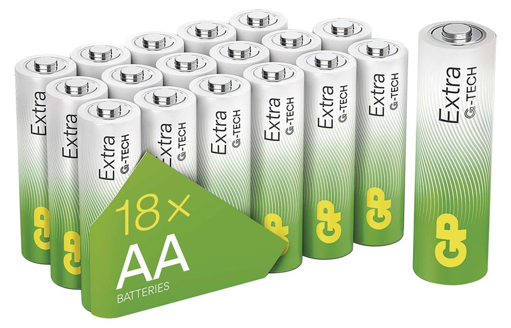 Alkalická baterie GP Extra AA (LR6), 18 ks
