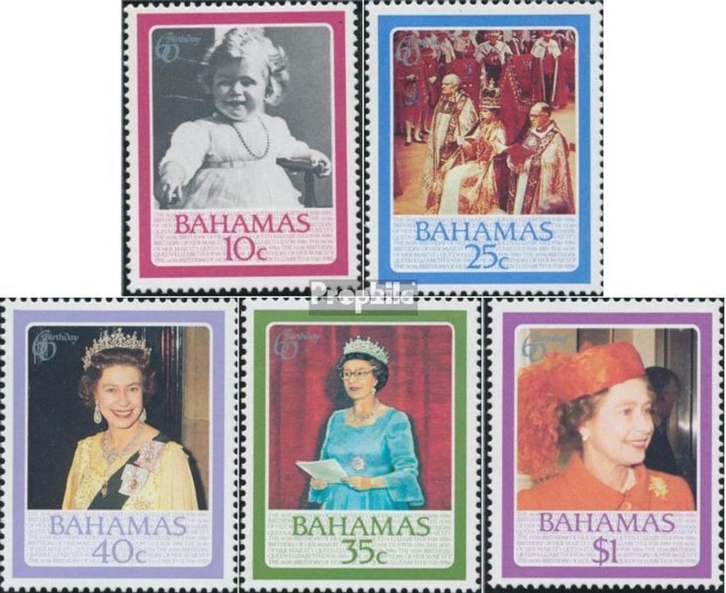Briefmarken Bahamas 1986 Mi 606-610 (kompl.Ausg.) postfrisch Königin Elisabeth
