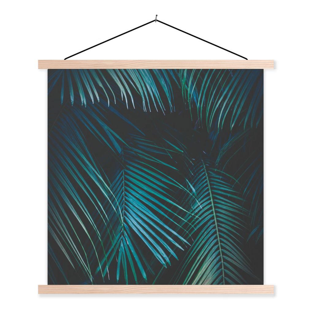 MuchoWow Textilposter Palme - Palmenbaum - Tropisch 120x120 cm mit holzfarbenen Rahmen - Textil-Poster