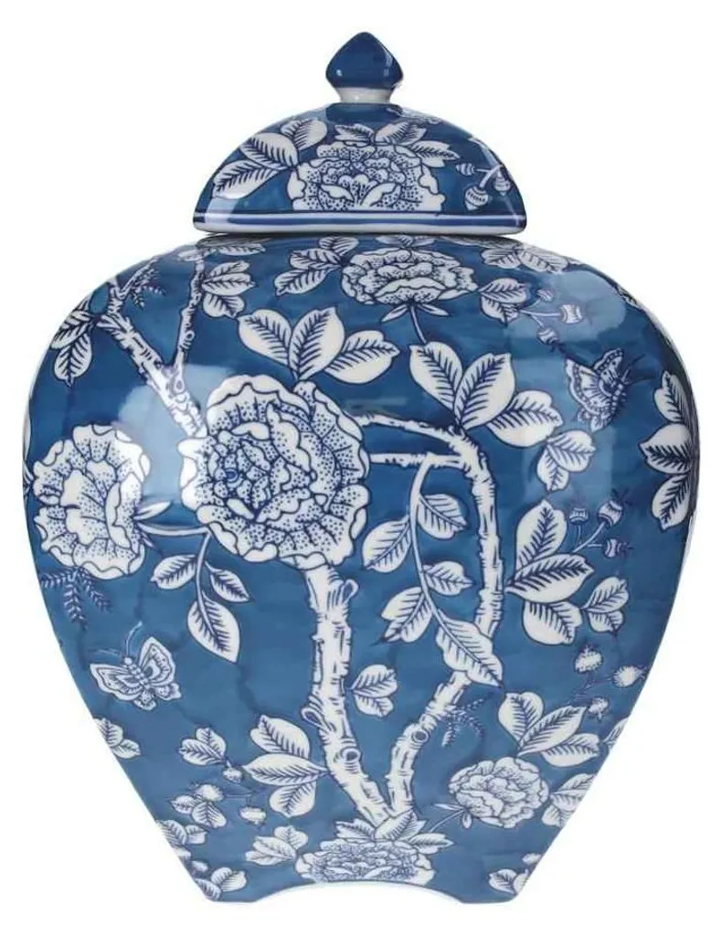 Potiche en Porcelaine Peinte à la Main - Objet Décoratif Authentique