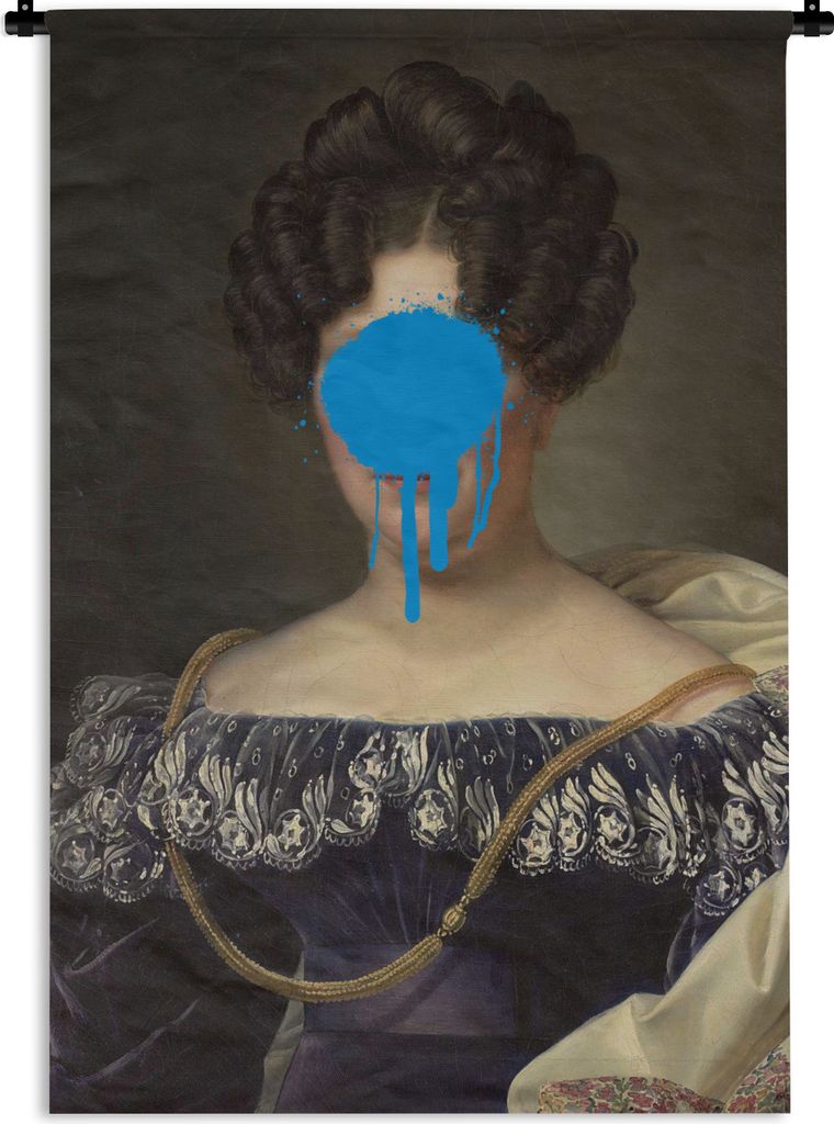 MuchoWow Wandteppich Wandbehang Johanna Henriette Engelen - Dubois Drahonet - Blau 120x180 cm Tapisserie Dekoration Wandtuch - Schlafzimmer - Dek...