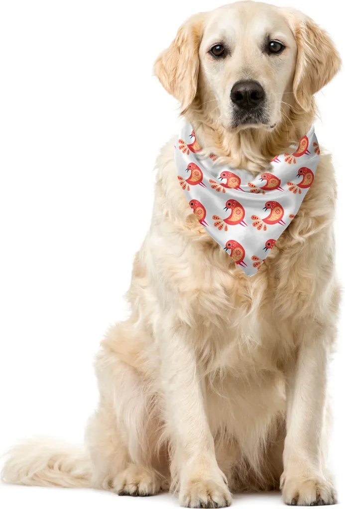 ABAKUHAUS Bandana per uccelli domestici, animale alato decorativo folk, 40x40 cm, rubino-pesca scuro