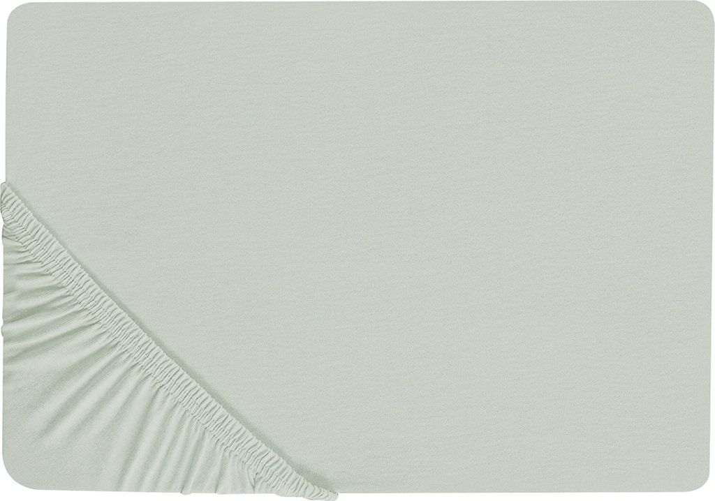 BELIANI Napínací prostěradlo světle zelené 140 x 200 cm Obrázek produktu 1