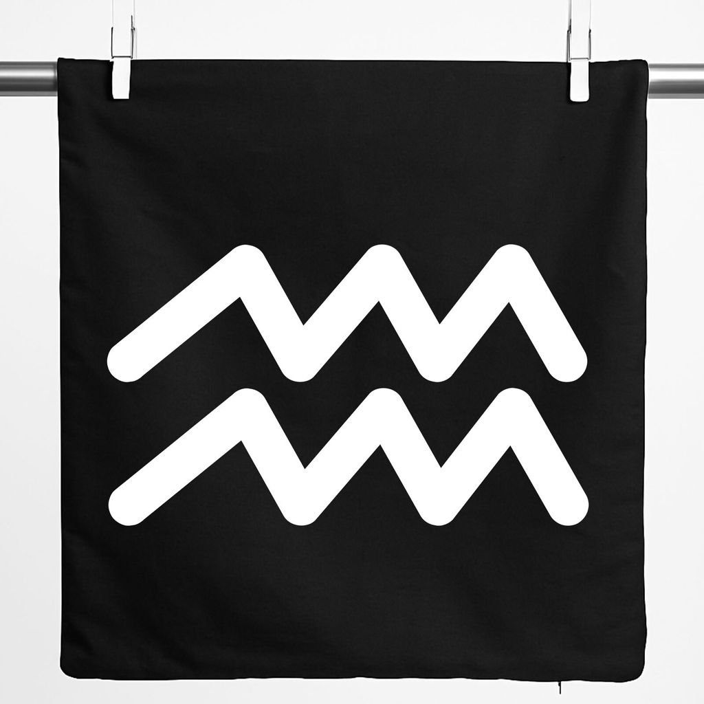 Huuraa Kissenbezug Wassermann Sternzeichen Zeichen 40x40cm Black Baumwolle Dekokissenbezug Geschenkidee