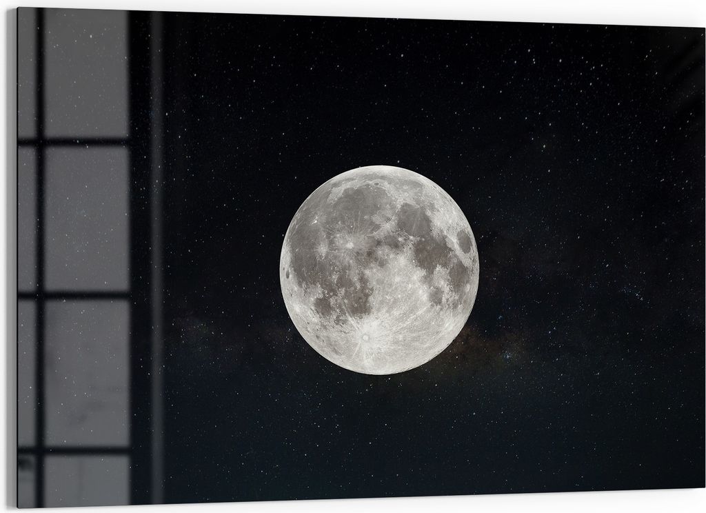 DEQORI Magnettafel Glas 60x40 cm 'Mondnachtzauber' beschreibbar Whiteboard Pinnwand Küche