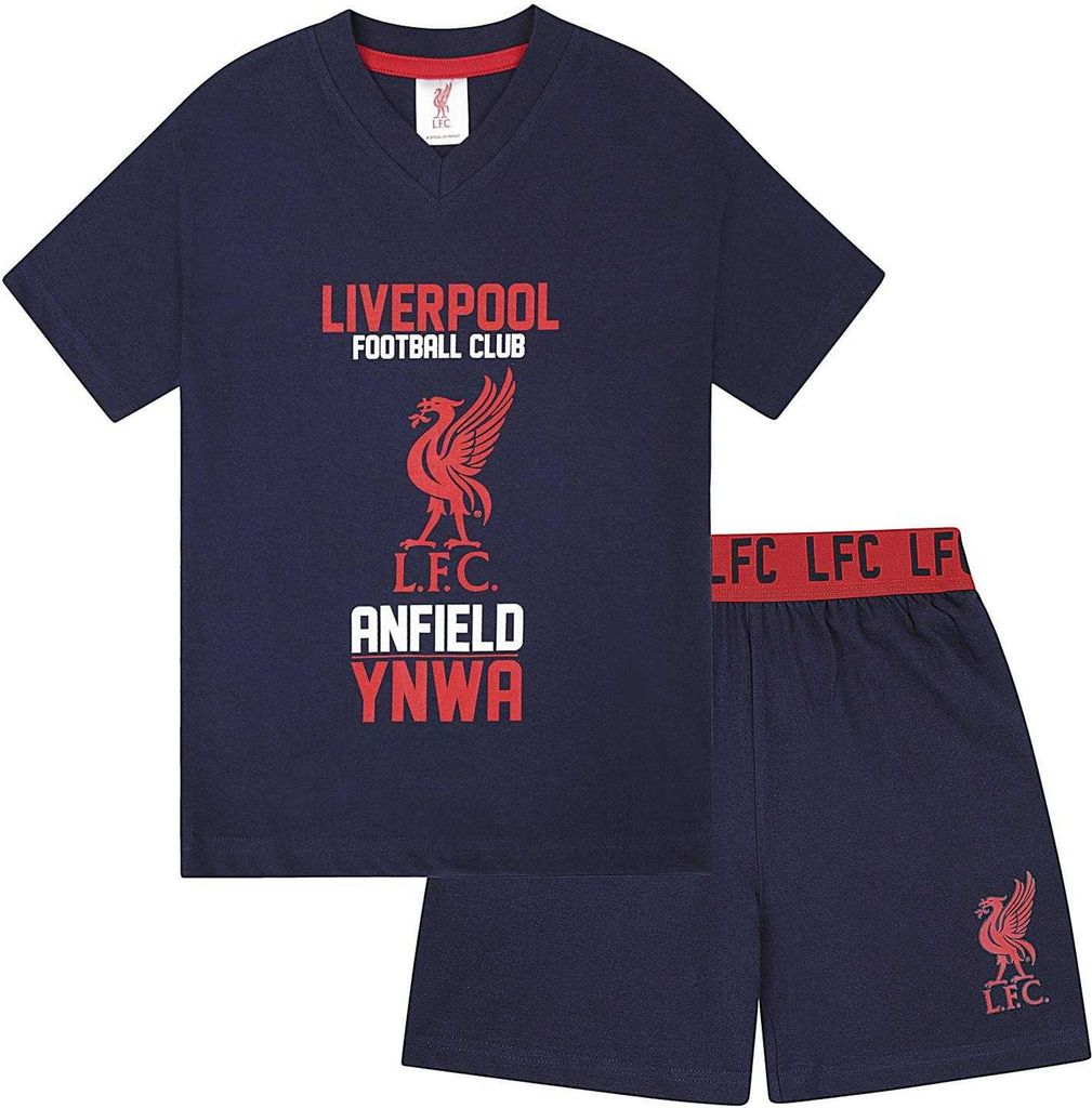 Liverpool FC - "Anfield YNWA" Schlafanzug mit Shorts für Jungen GF905 (146) (Dunkles Marineblau)