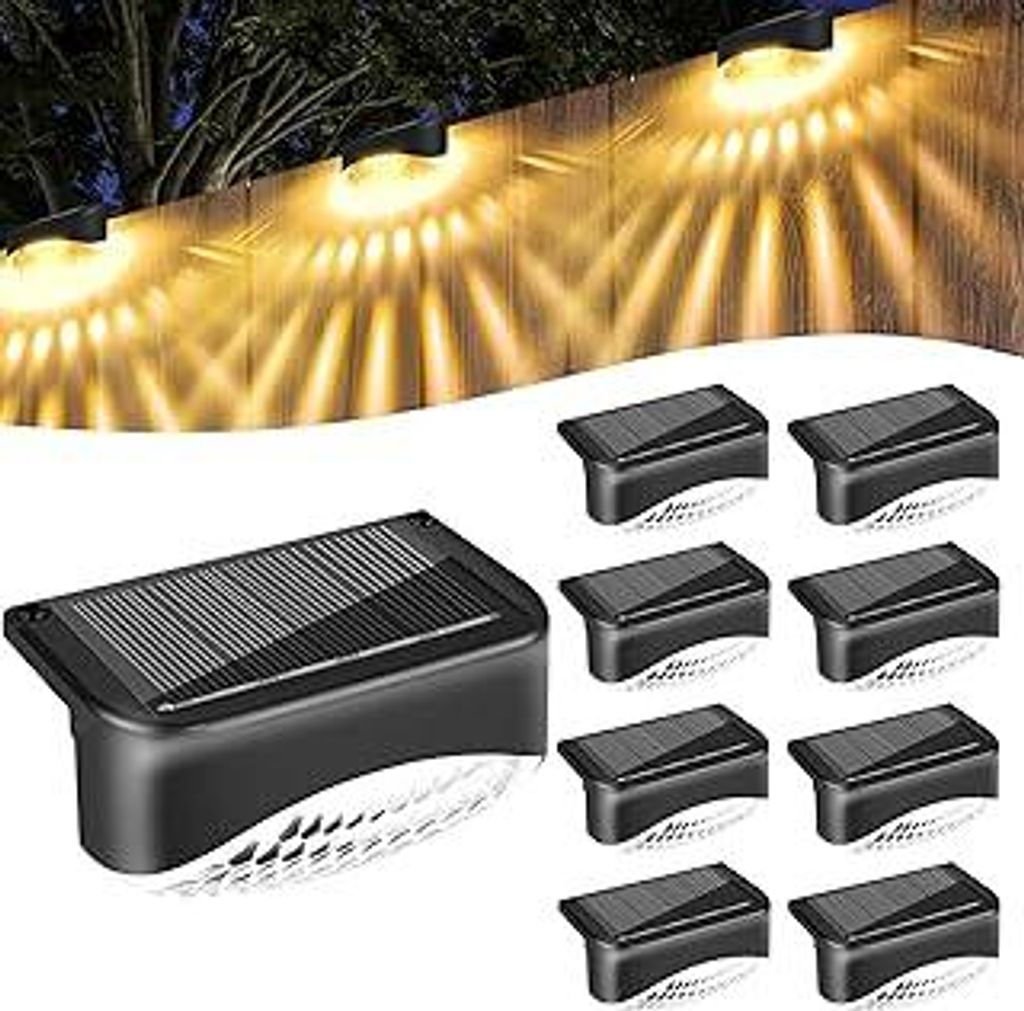 Solarlampen für Außen Garten,8 Stück IP65 Wasserdichte Solarleuchten Garten Deko,Zaunbeleuchtung Solar,Led Gartenleuchten,Balkonbeleuchtung Lamp...