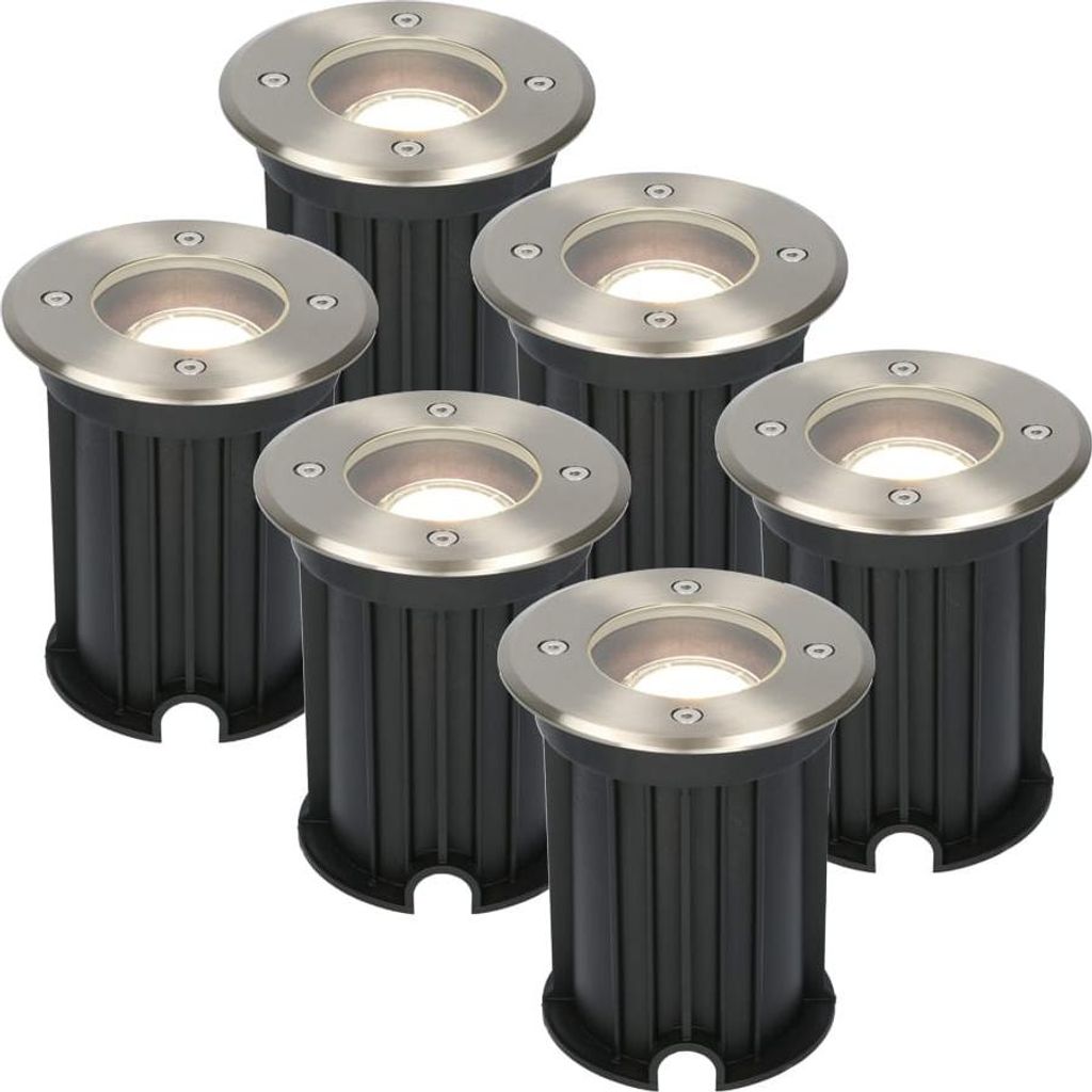 hoftronic LED-Bodeneinbaustrahler 6x 4W 345lm 4000K GU10 IP67 Edelstahl