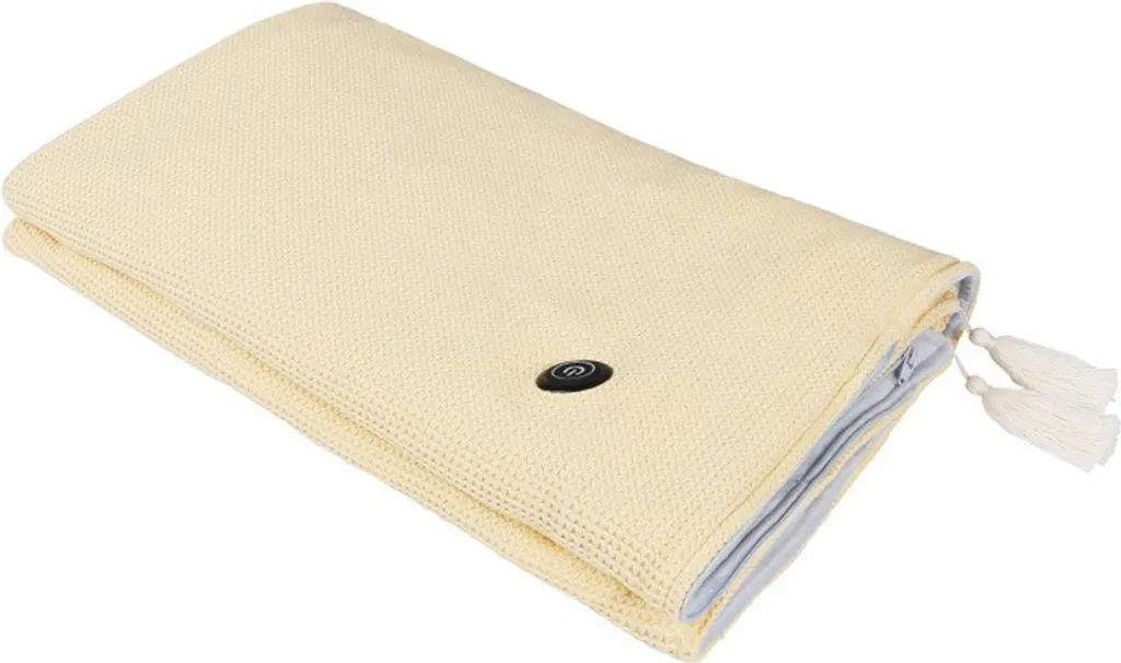 Couverture Chauffante USB INF Beige en Micro-polaire à Chaleur Rapide